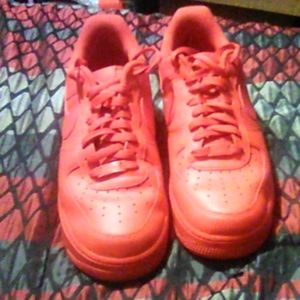 Red nike air force ones